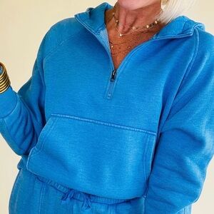 NWOT Blue Half-Zip Hoodie Sweatshirt